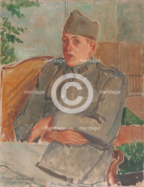 Portrait of the pianist and composer Francis Poulenc (1899-1963), 1920. Creator: Blanche, Jacques-Émile (1861-1942).