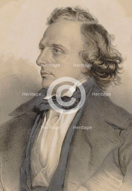 Portrait of the pianist and composer Henry Litolff (1818-1891) , 1849. Creator: Brüggemann, Theodor (1822-1888).
