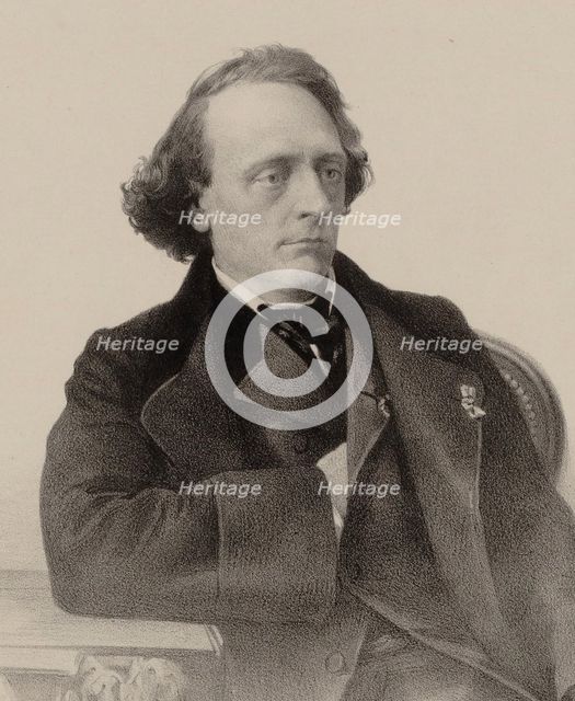 Portrait of the pianist and composer Henry Litolff (1818-1891) , 1858. Creator: Lemoine, Alfred (1824-1881).