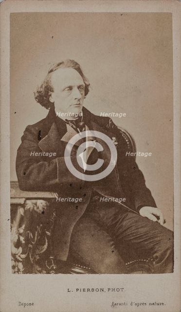 Portrait of the pianist and composer Henry Litolff (1818-1891) . Creator: Photo studio Mayer & Pierson.