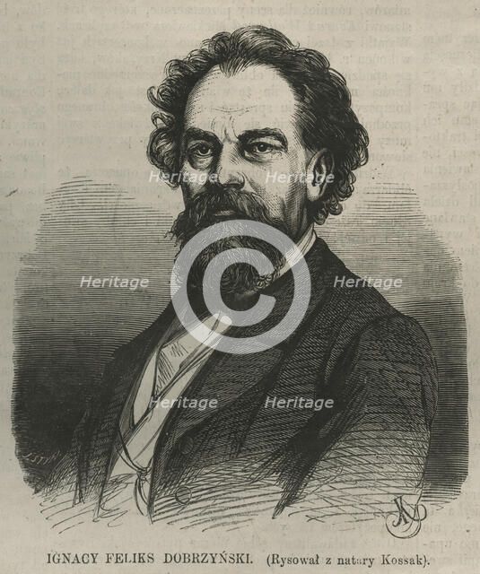 Portrait of the pianist and composer Ignacy Feliks Dobrzynski (1807-1867). Creator: Kossak, Juliusz Fortunat (1824-1899).