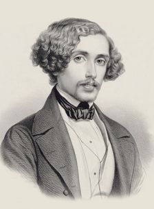 Portrait of the pianist and composer Julius Schulhoff (1825-1898) , 1850. Creator: Alophe, Marie-Alexandre Menut (1812-1883)
