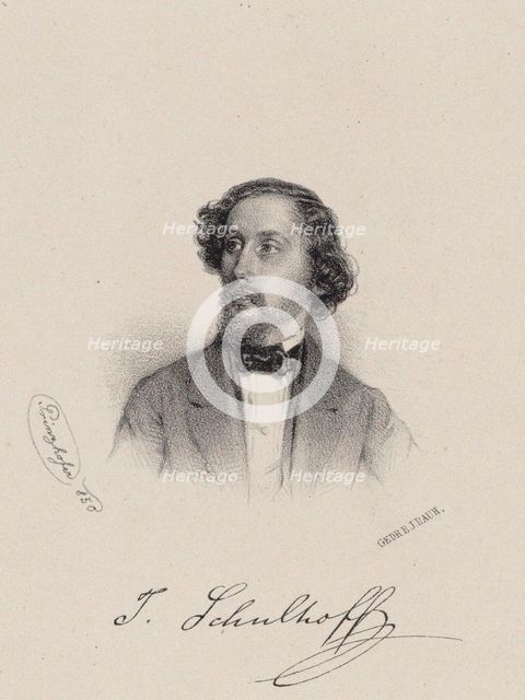 Portrait of the pianist and composer Julius Schulhoff (1825-1898) , 1850. Creator: Prinzhofer, August (1817-1885).