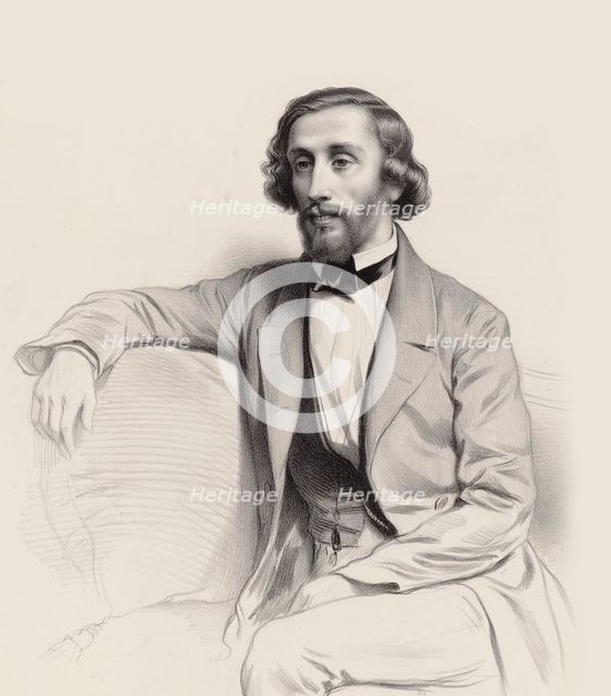 Portrait of the pianist and composer Julius Schulhoff (1825-1898) , 1854. Creator: Alophe, Marie-Alexandre Menut (1812-1883).