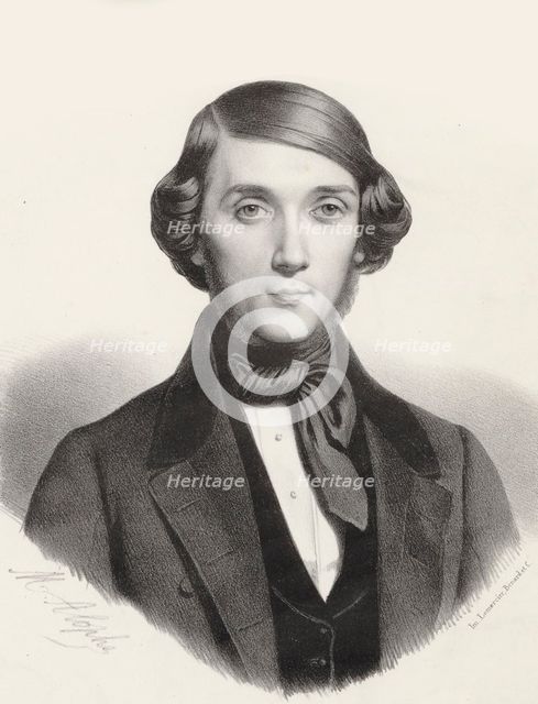 Portrait of the pianist and composer Jean-Henri Ravina (1818-1906) , ca 1845. Creator: Alophe, Marie-Alexandre Menut (1812-1883).