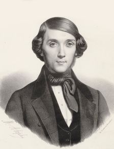 Portrait of the pianist and composer Jean-Henri Ravina (1818-1906) , ca 1845. Creator: Alophe, Marie-Alexandre Menut (1812-1883)