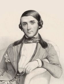 Portrait of the pianist and composer Jean-Henri Ravina (1818-1906) , ca 1845. Creator: Alophe, Marie-Alexandre Menut (1812-1883)