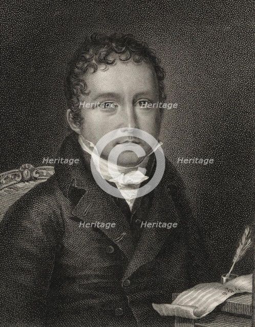 Portrait of the pianist and composer João Domingos Bomtempo (1775-1842), 1813. Creator: L'Évêque, Henri (1769-1832).