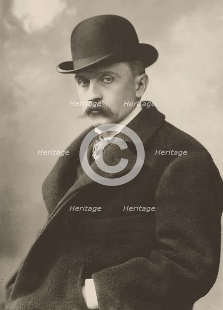 Portrait of the pianist and composer Károly Aggházy (1855-1918), 1901. Creator: Strelisky, Lipot (1816-1905).