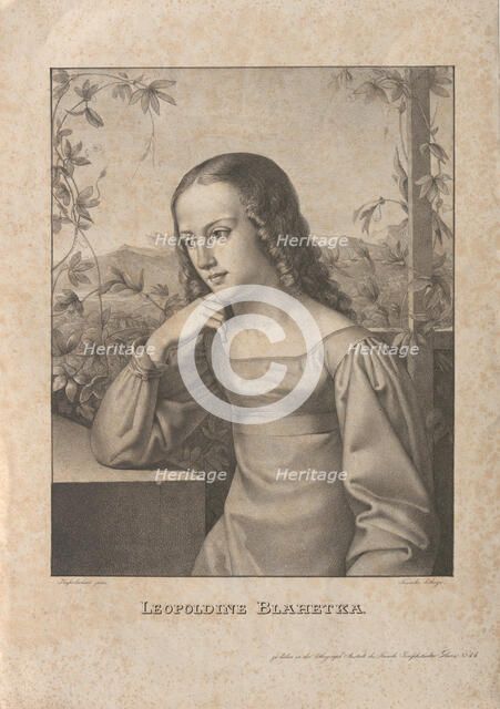 Portrait of the pianist and composer Leopoldine Blahetka (1809-1885), c. 1830. Creator: Kupelwieser, Leopold (1796-1862).