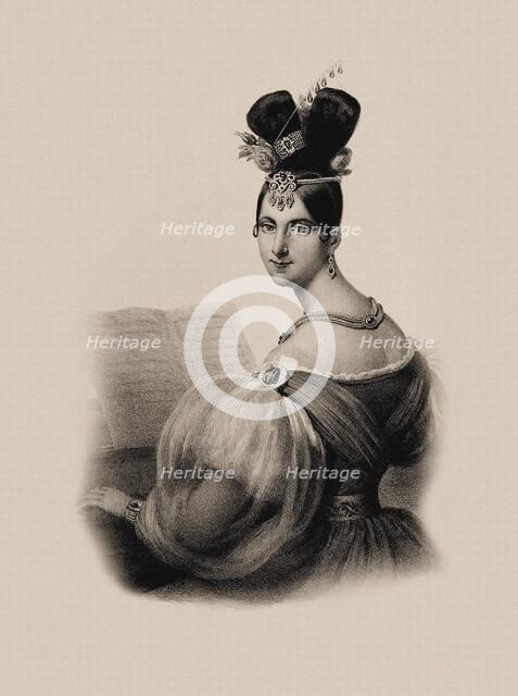 Portrait of the pianist and composer Leopoldine Blahetka (1809-1885). Creator: Anonymous.