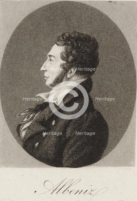 Portrait of the pianist and composer Pedro Albéniz y Basanta (1795-1855), 1828. Creator: Quenedey, Edmé (1756-1830).