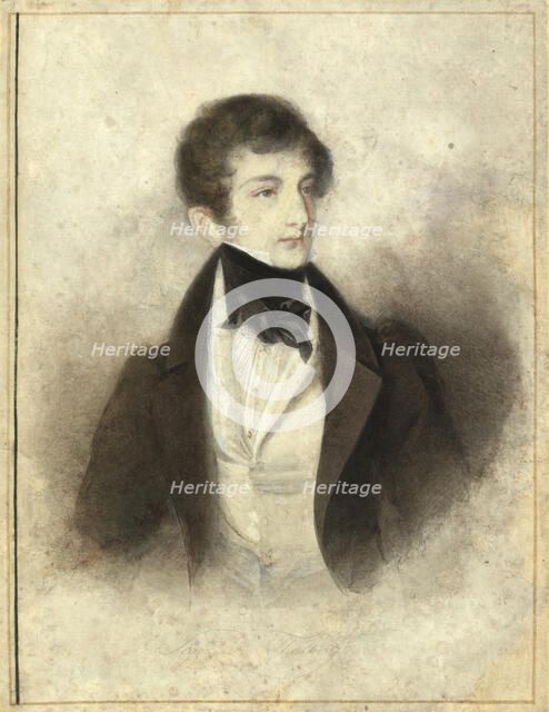 Portrait of the pianist and composer Sigismund Thalberg (1812-1871) , 1829. Creator: Agricola, Karl Joseph Aloys (1779-1852).