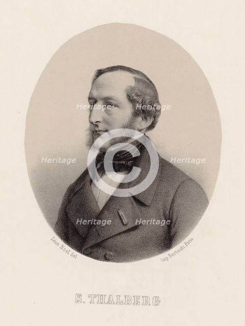 Portrait of the pianist and composer Sigismund Thalberg (1812-1871) , ca 1860. Creator: Noël, Léon (1807-1884).