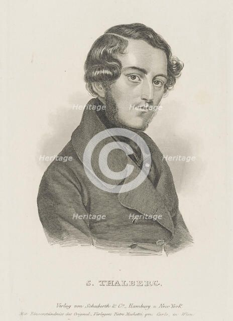 Portrait of the pianist and composer Sigismund Thalberg (1812-1871) , c. 1850. Creator: Anonymous.
