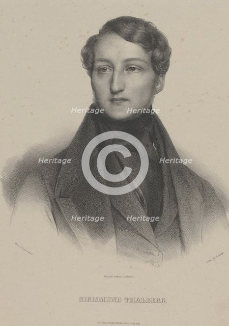 Portrait of the pianist and composer Sigismund Thalberg (1812-1871) , c. 1850. Creator: Lange, Carl (1804-1874).