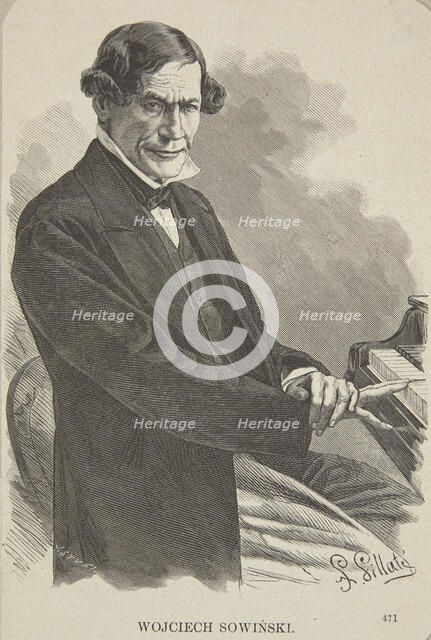 Portrait of the pianist and composer Wojciech Albert Sowinski (1805-1880). Creator: Styfi, Jan (1841-1921).