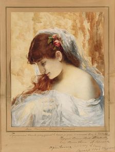 Portrait of the Pianist Anna Yesipova (1851-1914). Creator: Harlamov (Harlamoff), Alexei Alexeyevich (1840-1922)