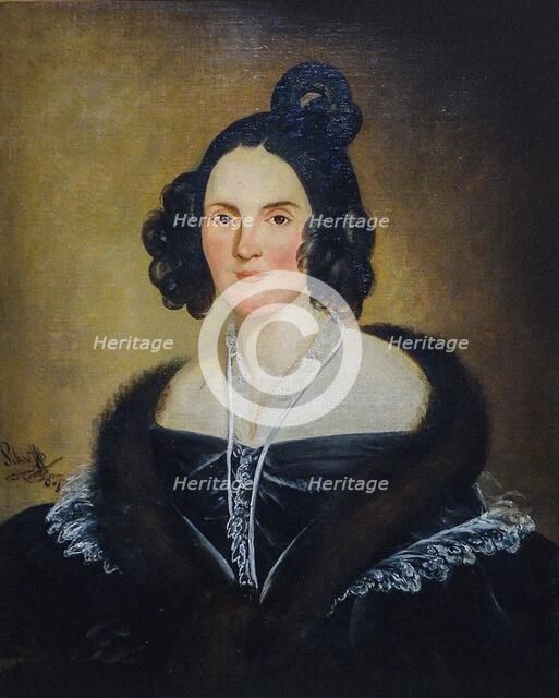 Portrait of the pianist, singer and composer Elena Asachi, née Teyber (1789-1877). Creator: Anonymous.