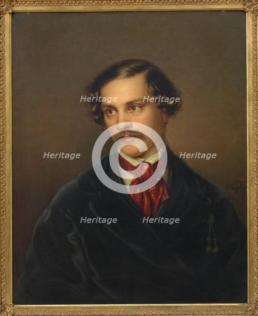 Portrait of the playwright and composer Alexander Baumann (1814-1857), ca 1845. Creator: Wangberg, Carl Adolph (1815-?).