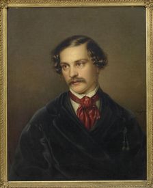 Portrait of the playwright and composer Alexander Baumann (1814-1857), ca 1845. Creator: Wangberg, Carl Adolph (1815-?)