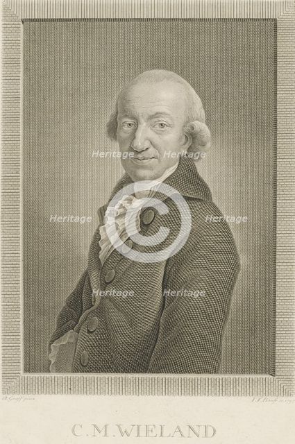 Portrait of the Poet and writer Christoph Martin Wieland (1733-1813), 1797. Creator: Bause, Johann Friedrich (1738-1814).