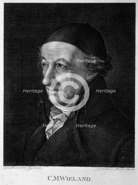 Portrait of the Poet and writer Christoph Martin Wieland (1733-1813), 19th century. Creator: Steinla, Moritz (1791-1858).