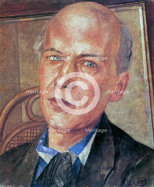 Portrait of the Poet Andrei Bely', (1880-1934), 1932. Creator: Petrov-Vodkin, Kuzma Sergeyevich (1878-1939).