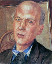 Portrait of the Poet Andrei Bely (1880-1934), 1932. Creator: Petrov-Vodkin, Kuzma Sergeyevich (1878-1939)