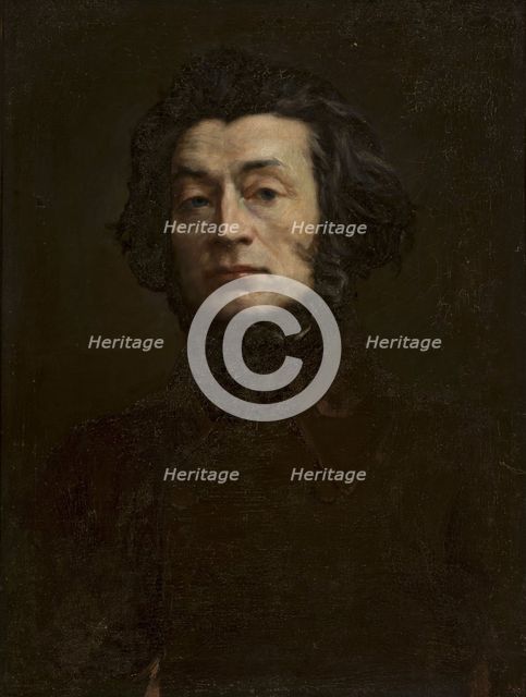 Portrait of the poet Adam Mickiewicz (1798-1855), 1897. Creator: Mordasewicz, Kazimierz (1859-1923).