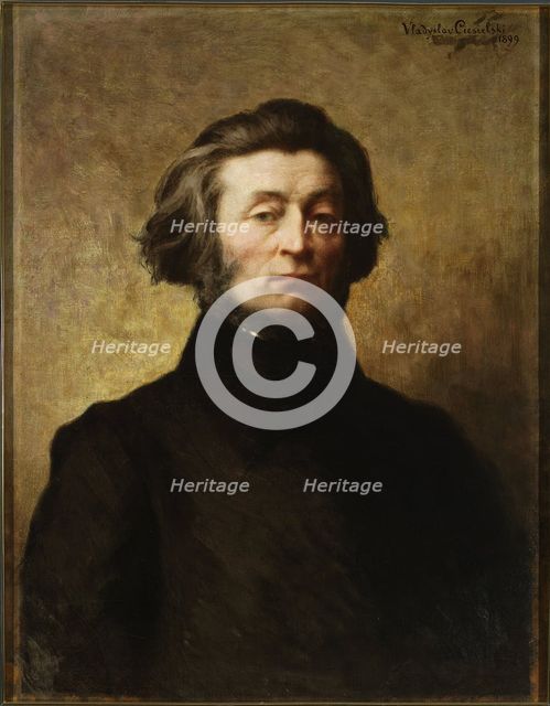 Portrait of the poet Adam Mickiewicz (1798-1855), 1899. Creator: Ciesielski, Wladyslaw (1845-1901).