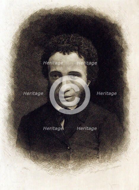 Portrait of the poet Alexander Sergeyevich Pushkin (1799-1837), 1880. Creator: Dmitriev-Kavkazsky, Lev Evgrafovich (1849-1916).