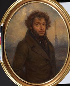 Portrait of the poet Alexander Sergeyevich Pushkin (1799-1837), 1938. Creator: Platunov, Alexei Georgievich (1877-?)