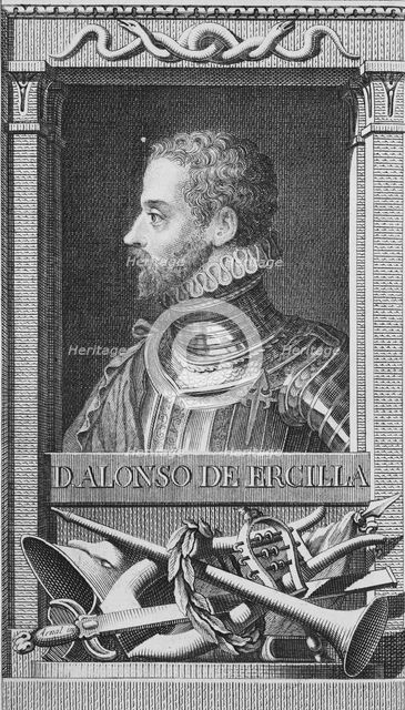 Portrait of the Poet Alonso de Ercilla y Zuniga (1533-1594). Creator: Tejada, Juan Moreno de (1739-1805).