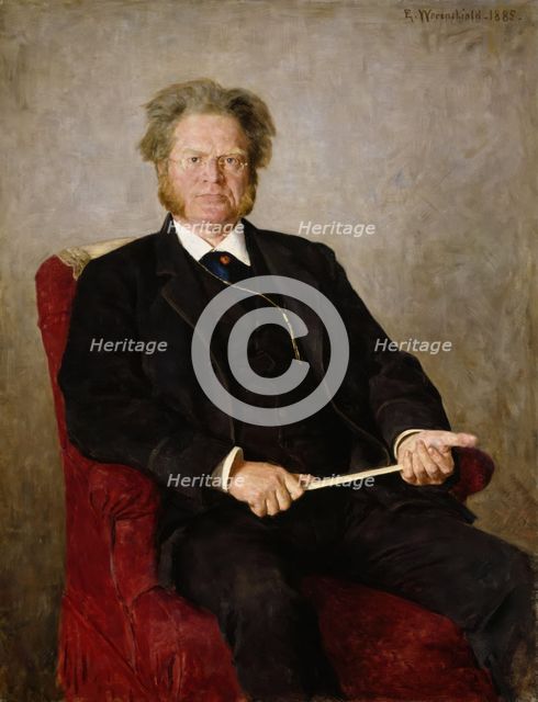 Portrait of the Poet Bjornstjerne Bjornson, 1885. Creator: Erik Werenskiold.