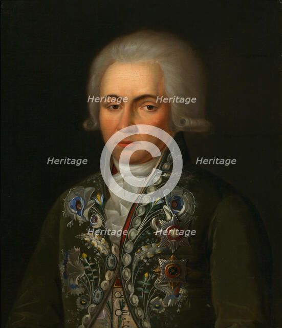 Portrait of the Poet Gavrila R. Derzhavin (1743-1816), 1790s. Artist: Anonymous  