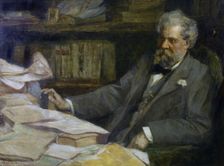 Portrait of the poet Giosuè Carducci (1835-1907), 1906. Creator: Milesi, Alessandro (1856-1945)