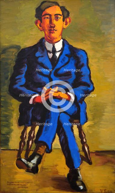 Portrait of the Poet Emil Bonnelycke, 1921. Creator: Vilhelm Lundstrom.