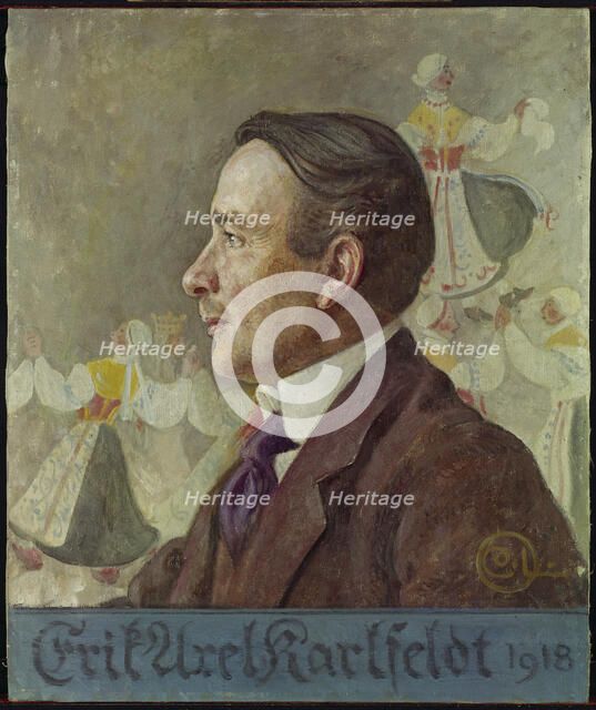 Portrait of the poet Erik Axel Karlfeldt (1864-1931), 1918.