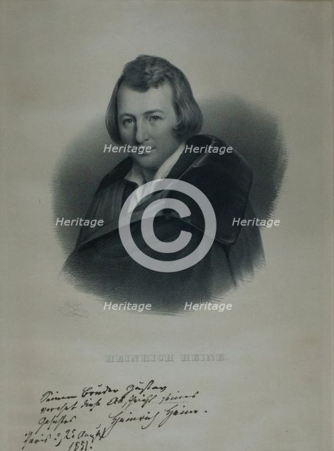 Portrait of the poet Heinrich Heine (1797-1856), 1839. Artist: Giere, Julius (1807-1880)
