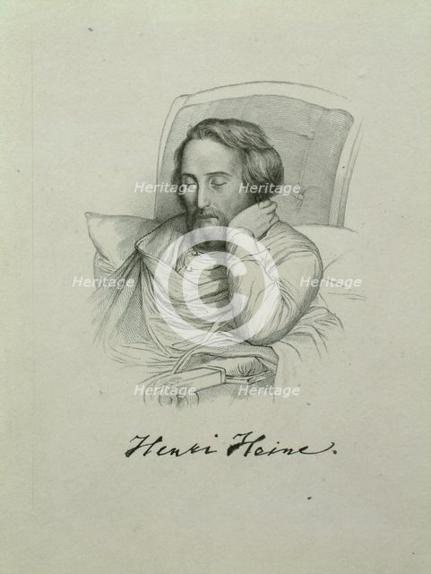 Portrait of the poet Heinrich Heine (1797-1856), 1851. Artist: Gleyre, Charles (1808-1874)