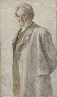 Portrait of the Poet Henrik Ibsen, 1895. Creator: Erik Werenskiold