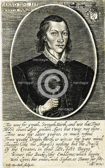Portrait of the poet John Donne (1572-1631) at the age of 18, 1591.