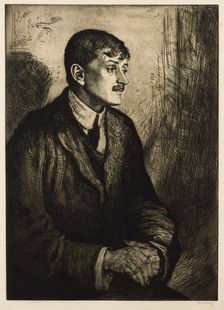 Portrait of the Poet John Masefield (1878-1967). Creator: Strang, William (1859-1921)