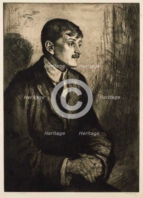 Portrait of the Poet John Masefield (1878-1967). Creator: Strang, William (1859-1921).