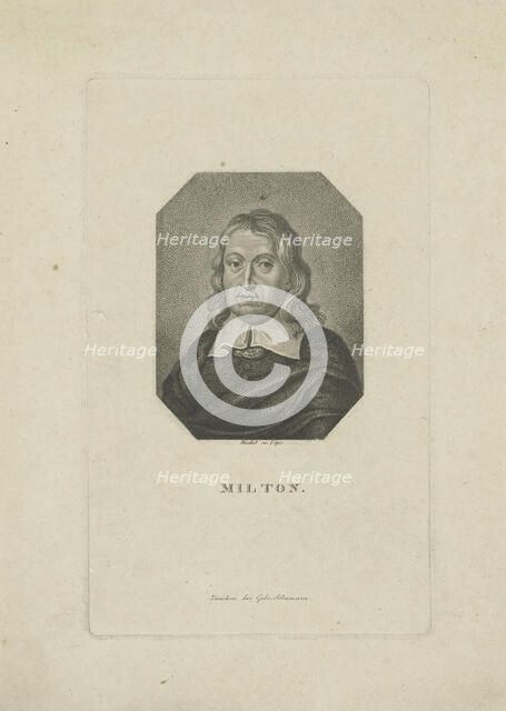 Portrait of the poet John Milton (1608-1674), ca 1818-1821. Creator: Riedel, Carl Traugott (1769-c. 1832).