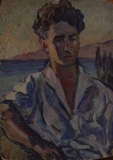 Portrait of the poet Josef Utkin (1903-1944), 1931. Artist: Lentulov, Aristarkh Vasilyevich (1882-1943)