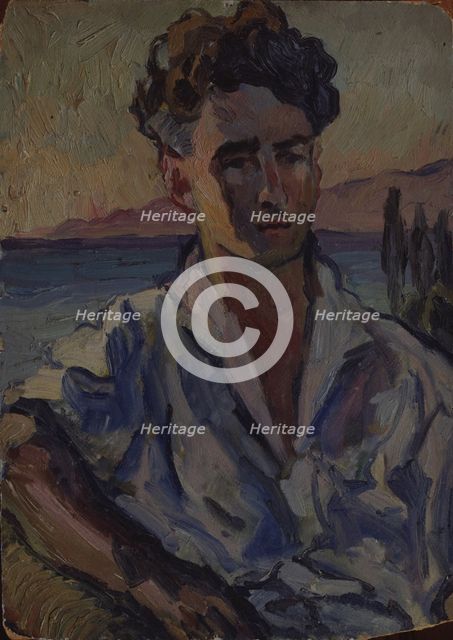 Portrait of the poet Josef Utkin (1903-1944), 1931. Artist: Lentulov, Aristarkh Vasilyevich (1882-1943)