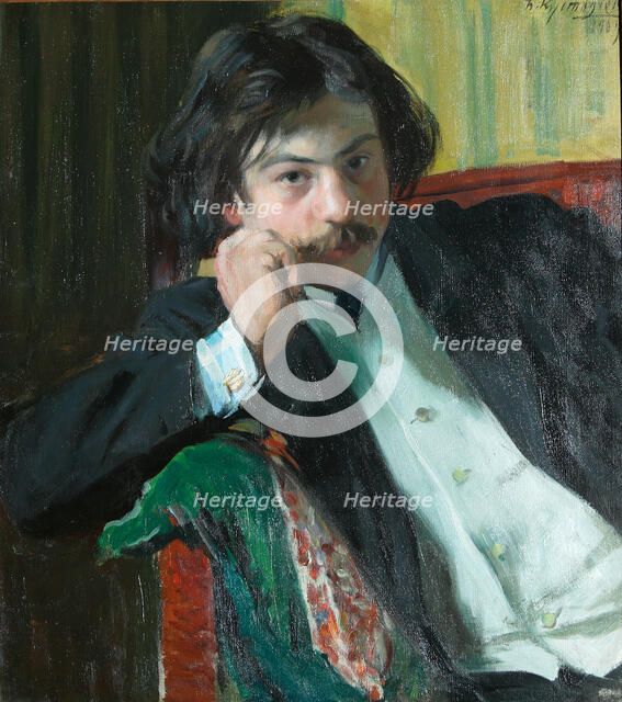 Portrait of the poet Janko Lavrin (1887-1986), 1909. Artist: Kustodiev, Boris Michaylovich (1878-1927)