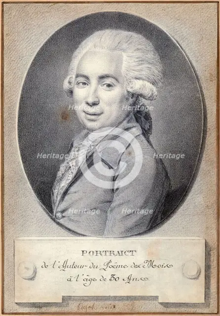 Portrait of the poet Jean-Antoine Roucher (1745-1794). Creator: Pujos, André (1738-1788).